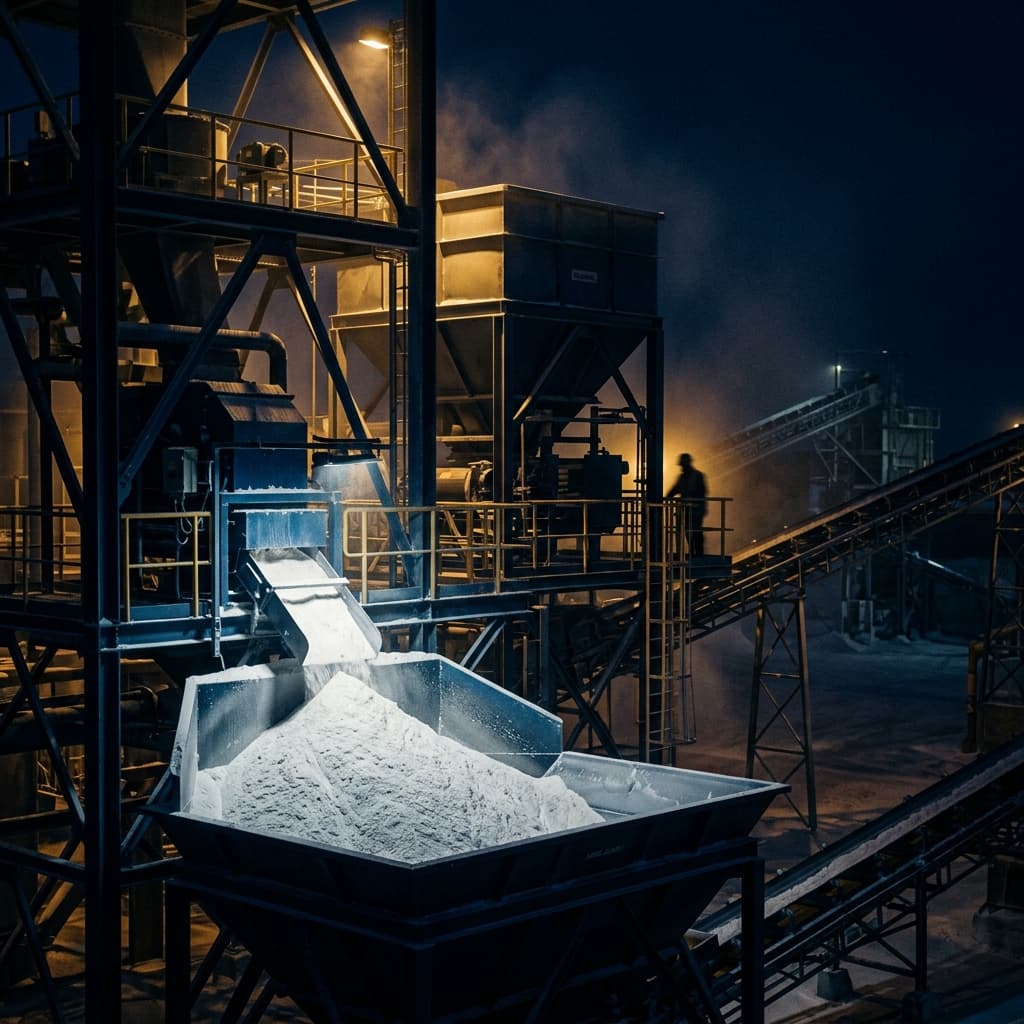 Rajgarh Minerals - Premium Calcite, Dolomite, and Mineral Powder Manufacturing Facility in Alwar, Rajasthan
